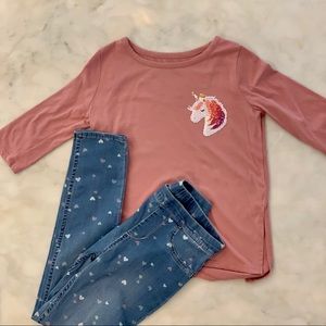 Old Navy girls unicorn tee. Sz S(6-7)
